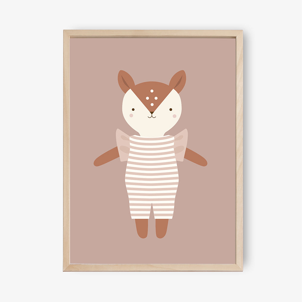 Deer Freja Poster, Pink