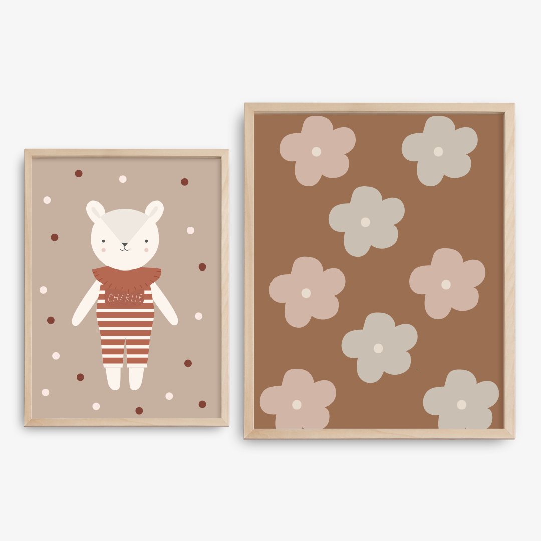 Floral Bear Dream, Gallery Wall Art Poster Set