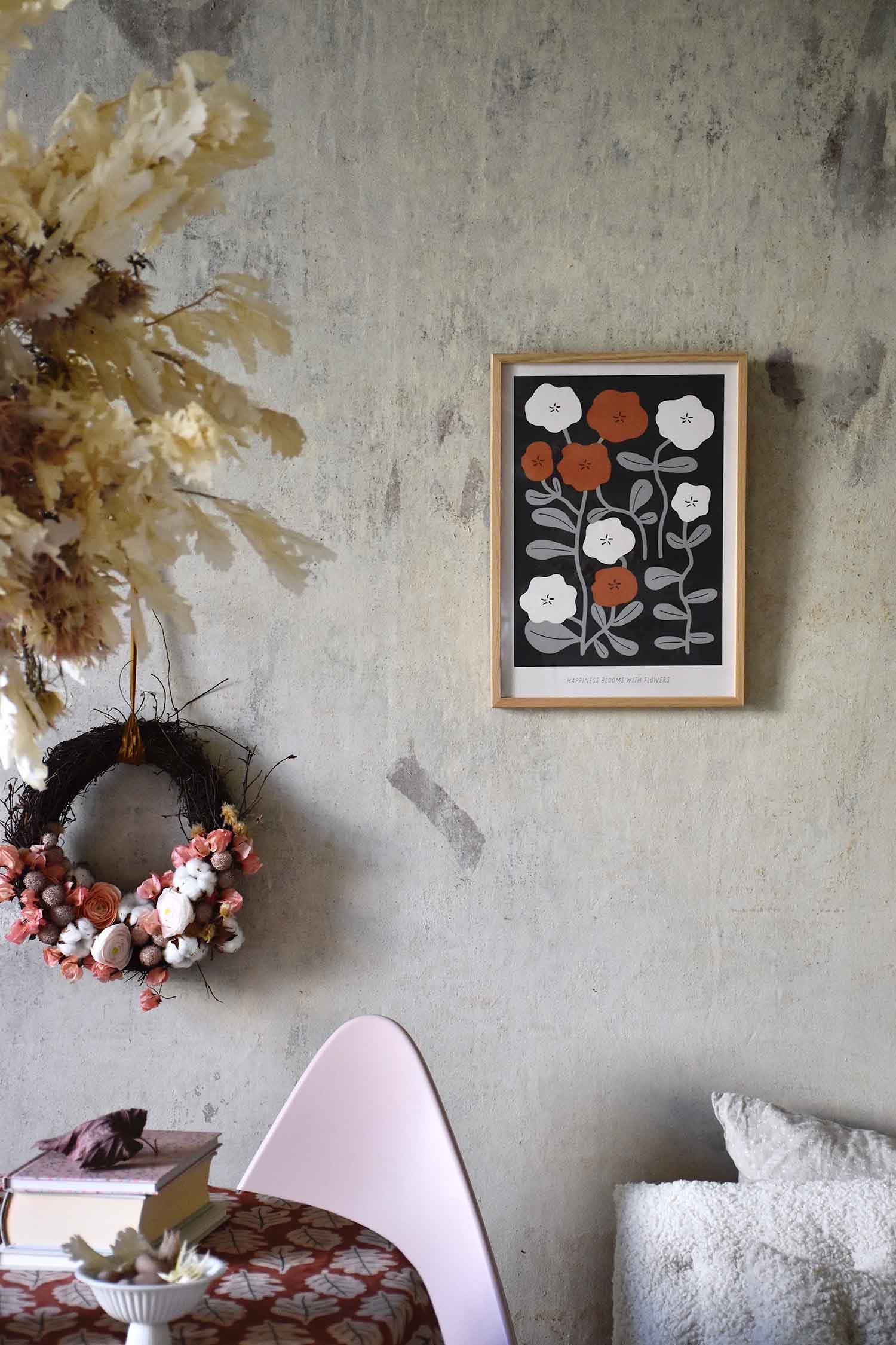 Happiness Blooms with Flowers Poster