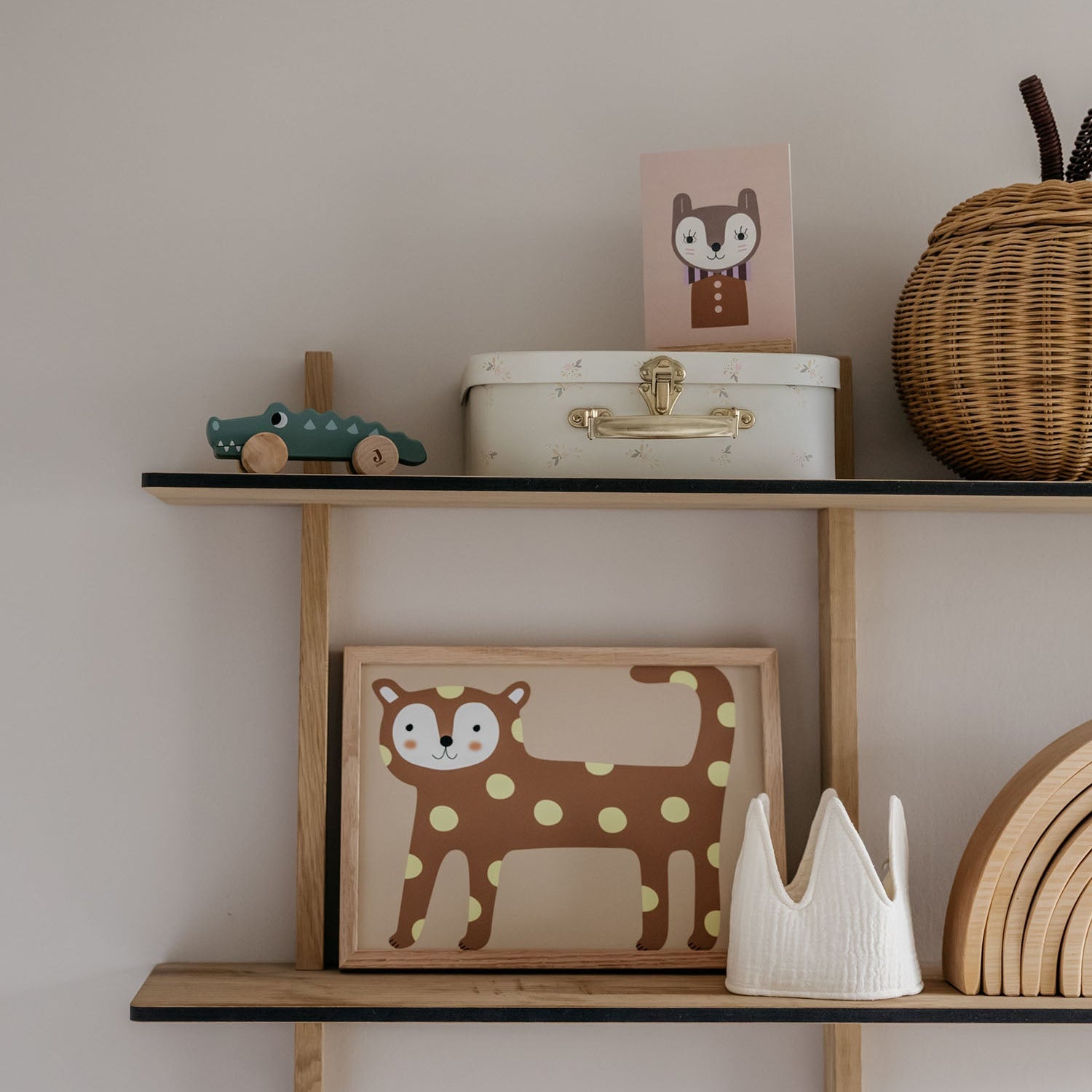 Cat in a Polka-Dot Costume Poster, Tan