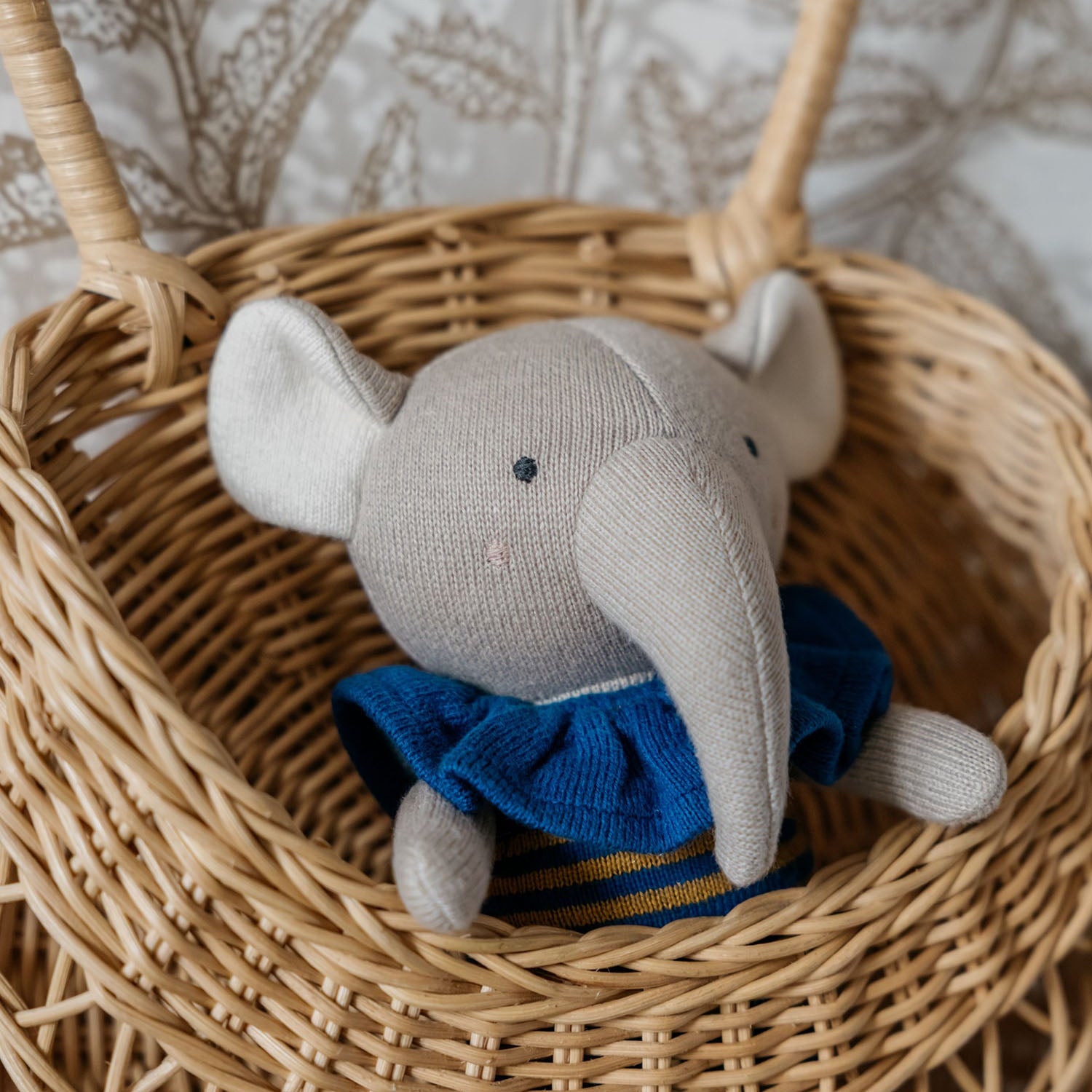 Elephant Pim Knitted Toy & Matching Custom Poster Set