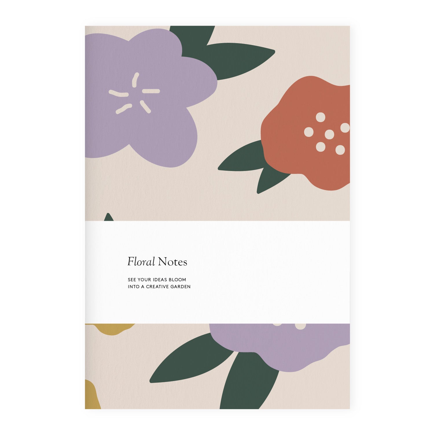 Floral Notebook, Beige