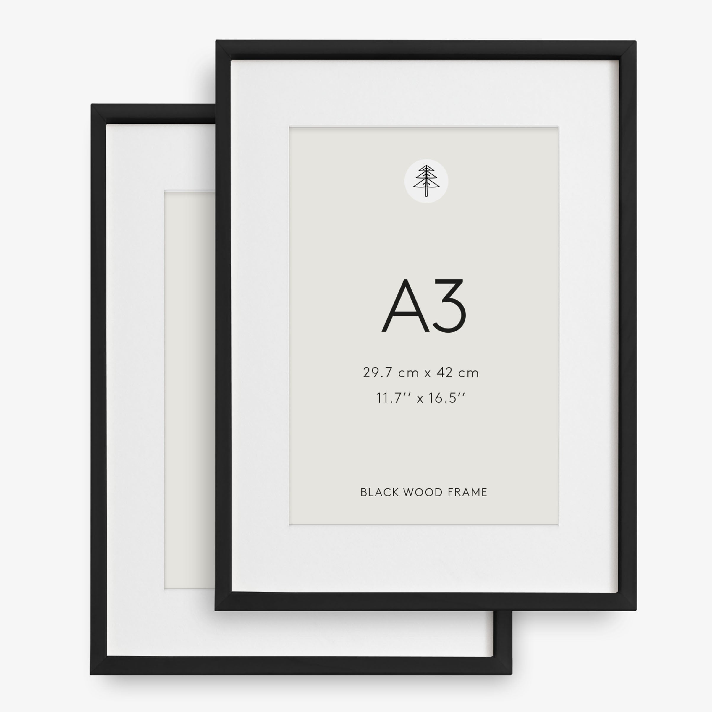 Črn okvir za slike, A3, Komplet dveh okvirjev