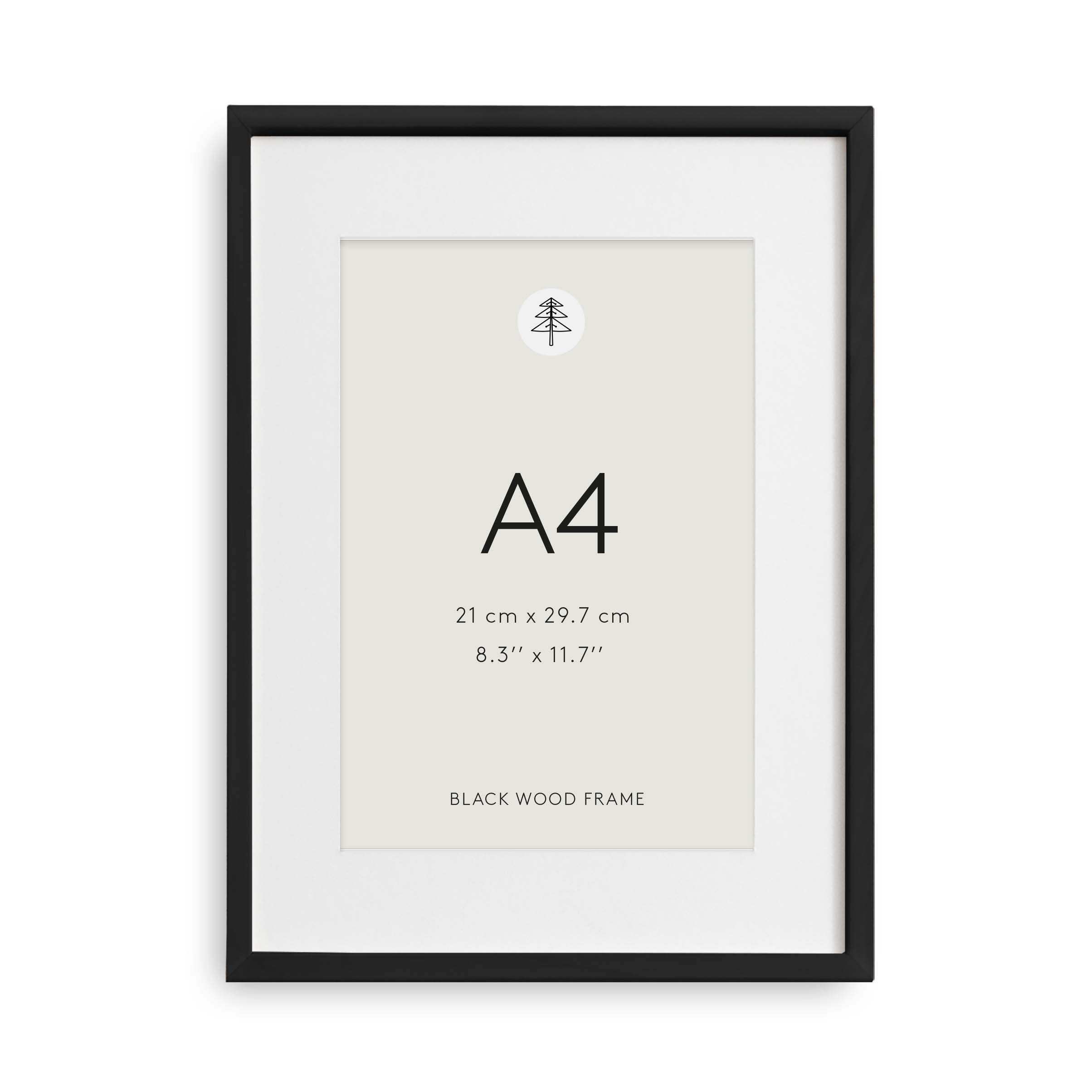 Črn okvir za slike, A4