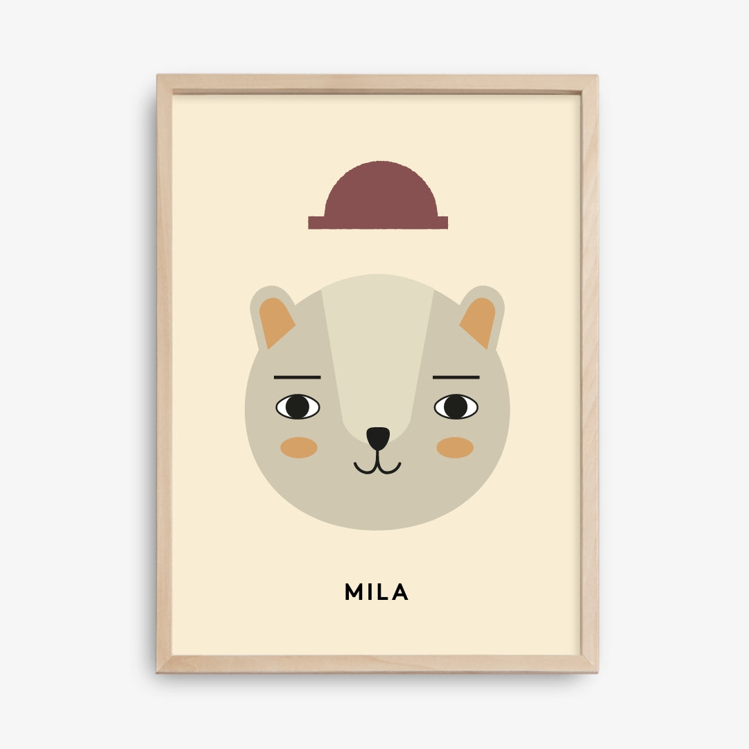 Custom Happy Hat Poster, Blue