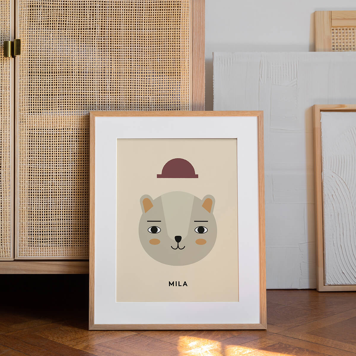 Custom Happy Hat Poster, Cream