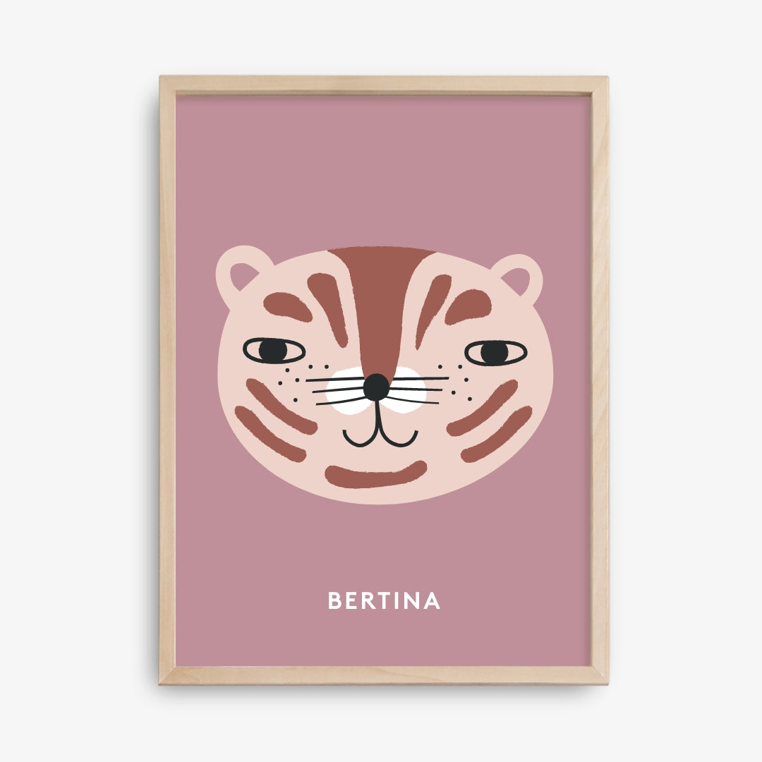 Personaliziran plakat Tiger, roza