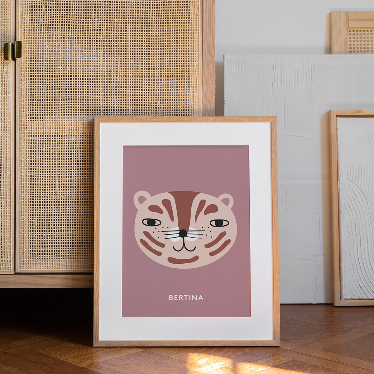 Personaliziran plakat Tiger, roza