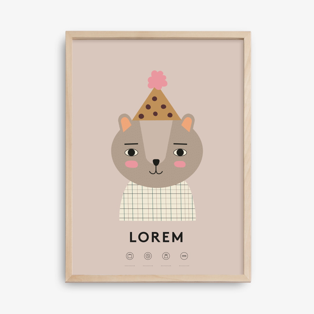 Otroški plakat Medvedek Lorem