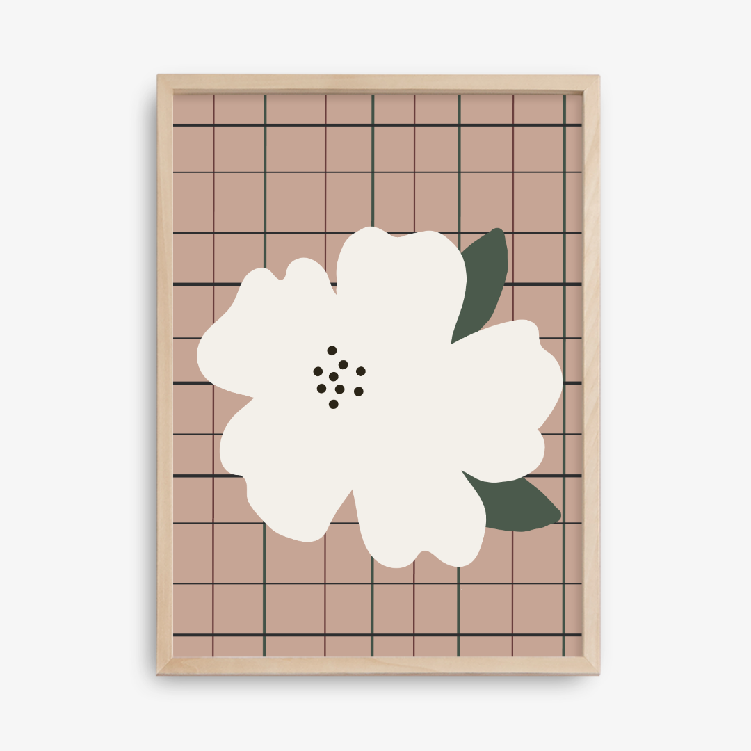 Trumpet Flower Poster, Grey