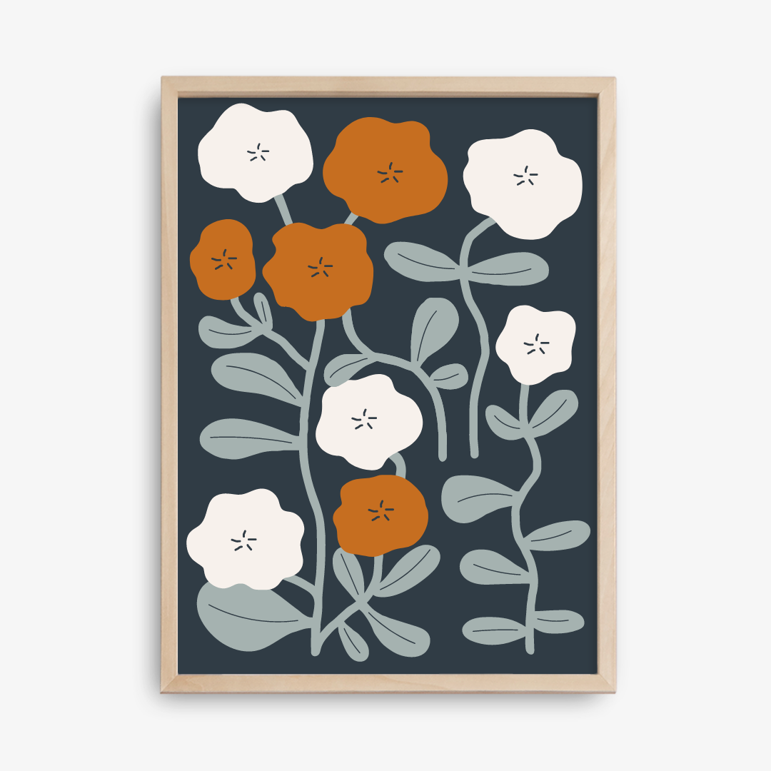 Happiness Blooms with Flowers Poster