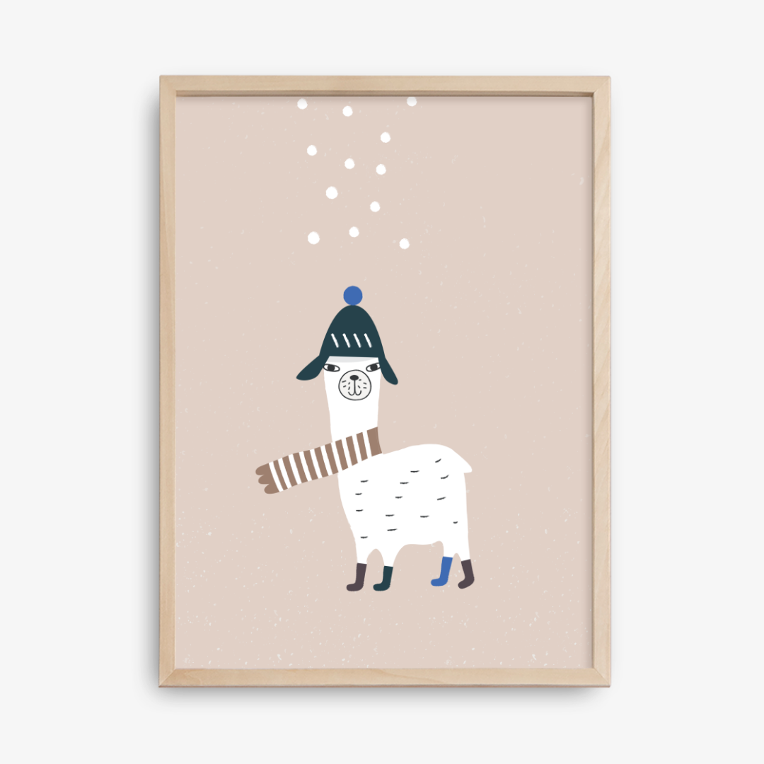 Llama with Scarf Poster