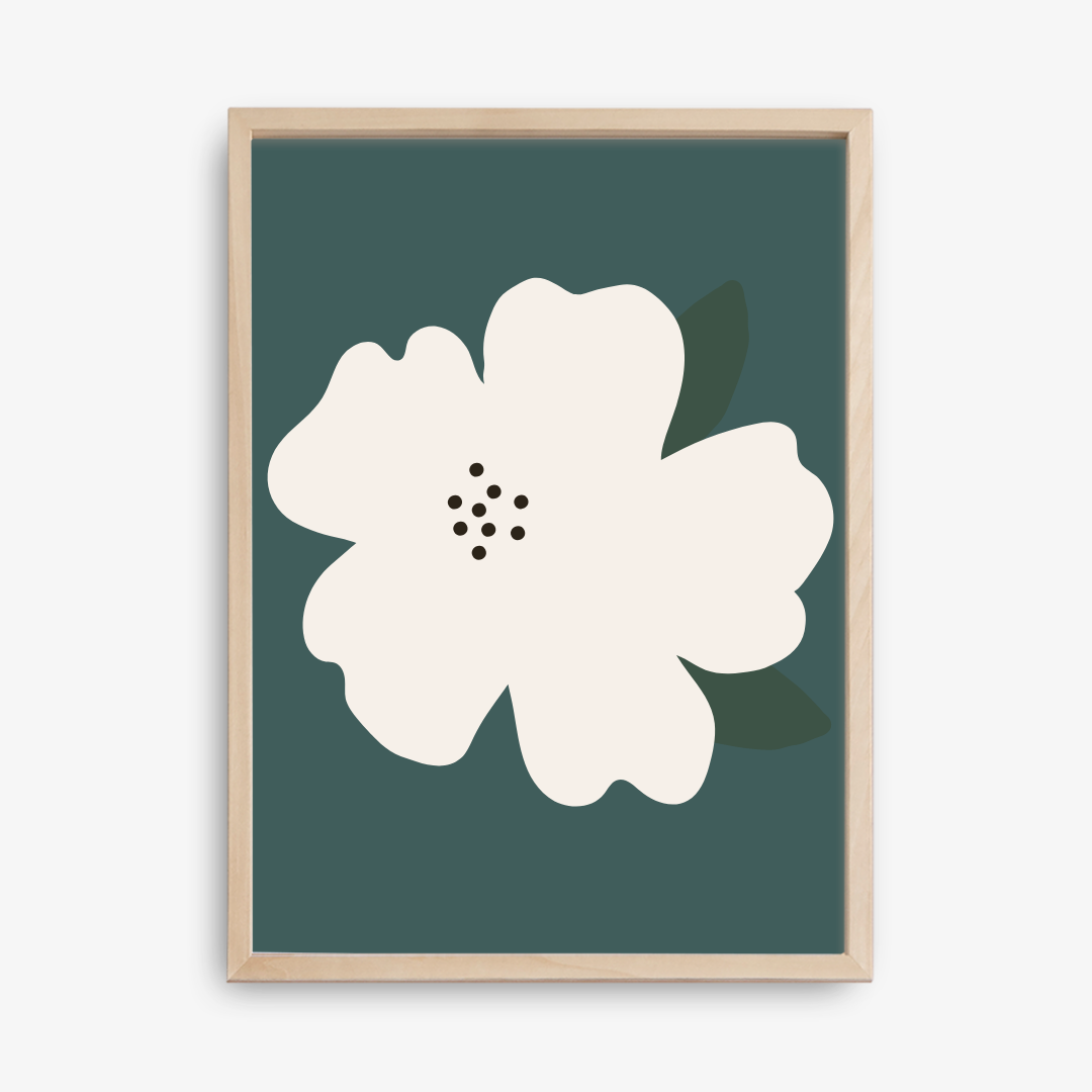Trumpet Flower Poster, Grey