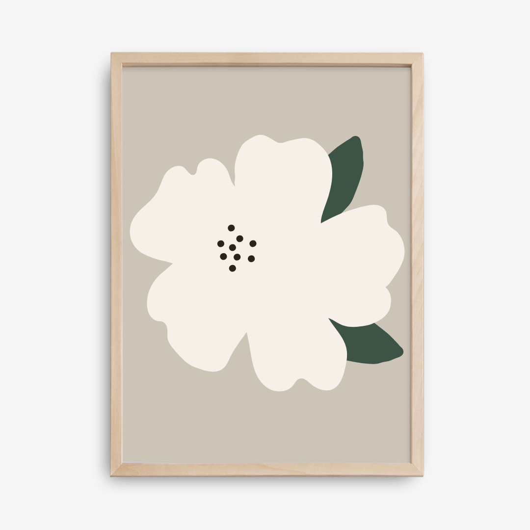 Trumpet Flower Poster, Grey