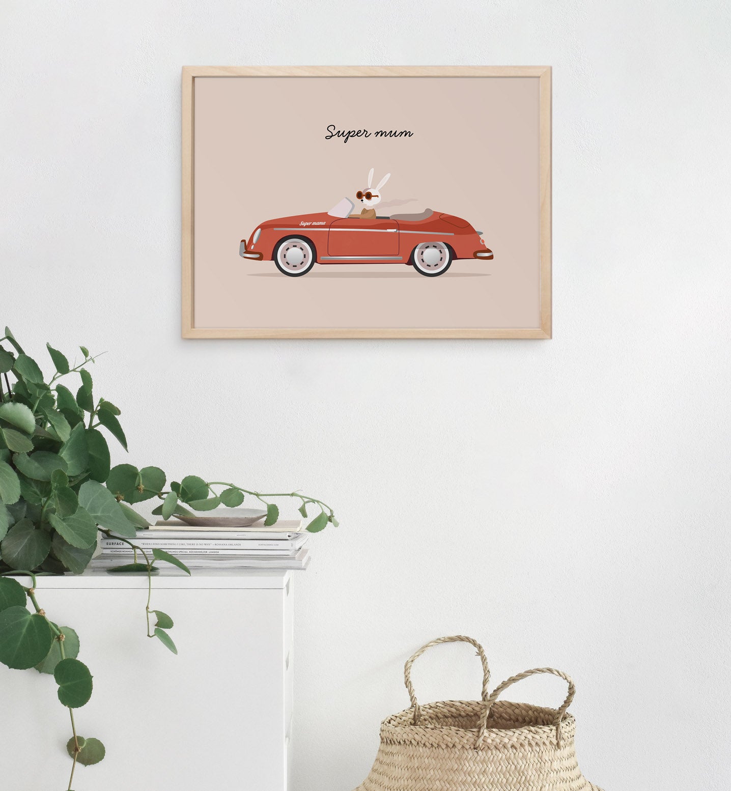Super Mum Driving Art Print (6689522417835)