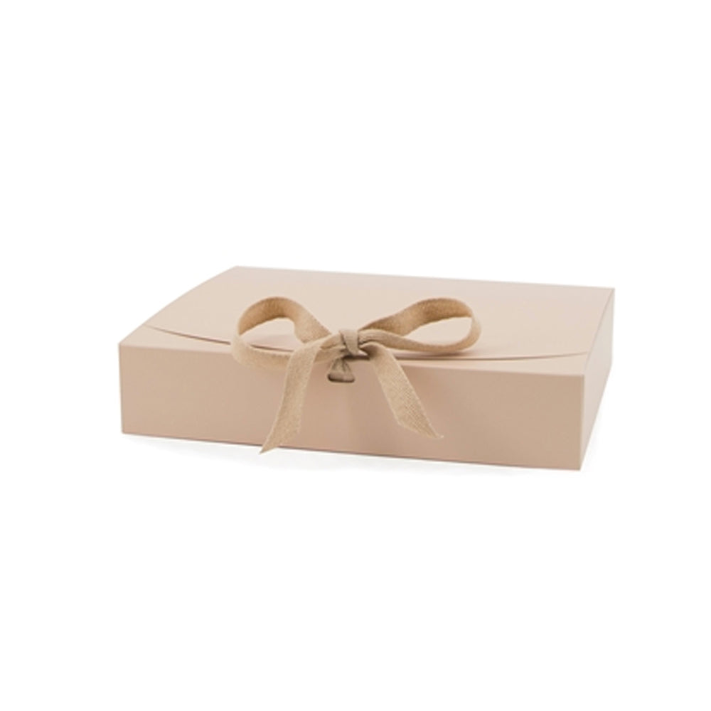 Medium Gift Box with cotton ribbon, Beige