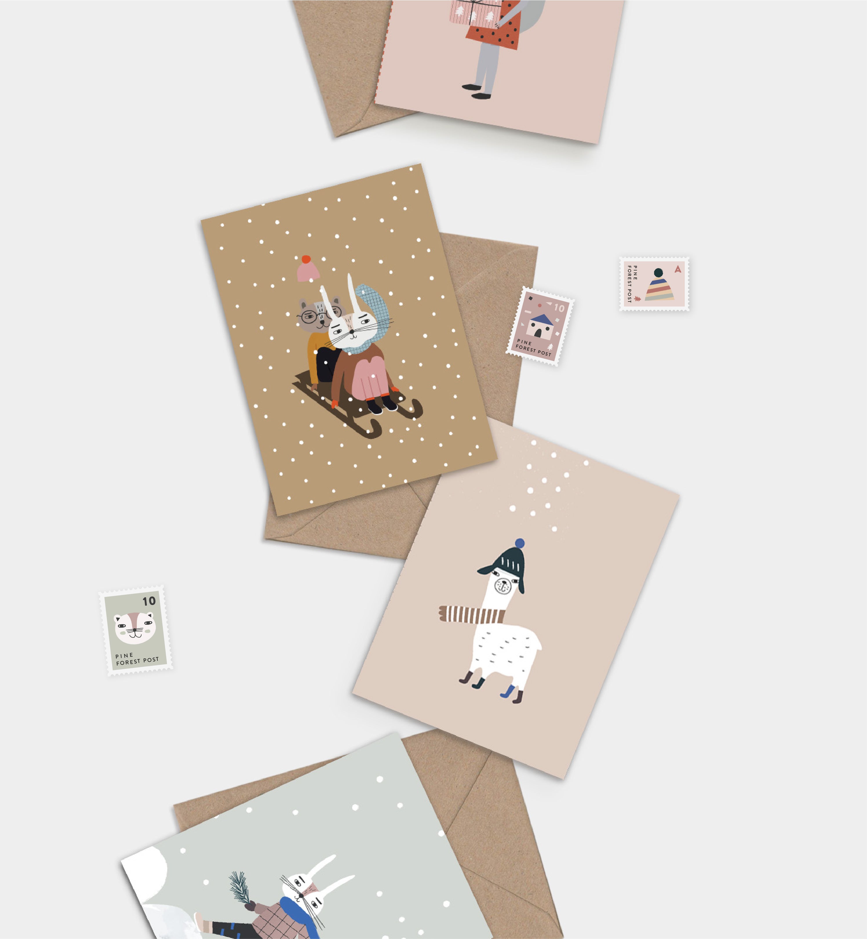 Llama with Scarf Greeting Card (459466244138)