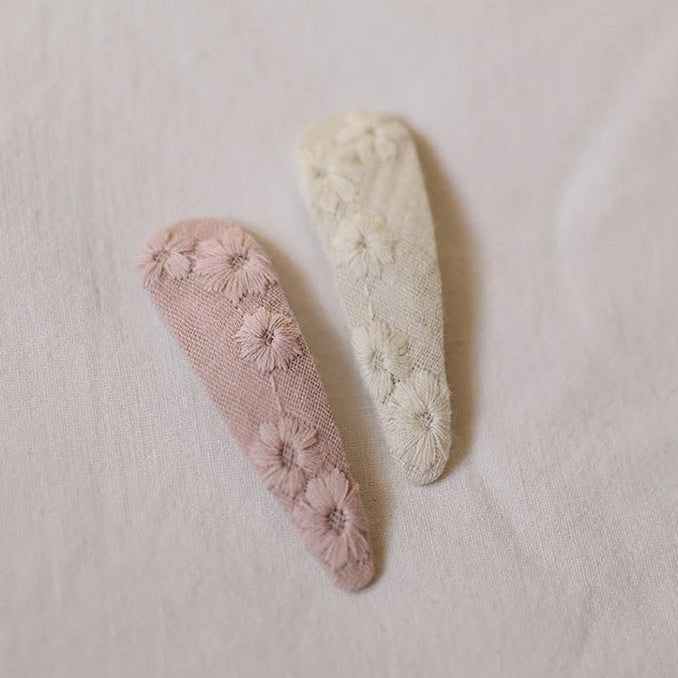 little otja hair clips pink and ivory