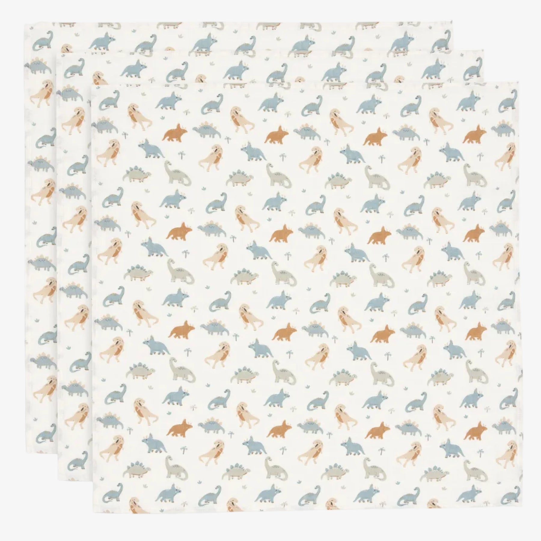 Flannel fabric with small animal pattern on a white background