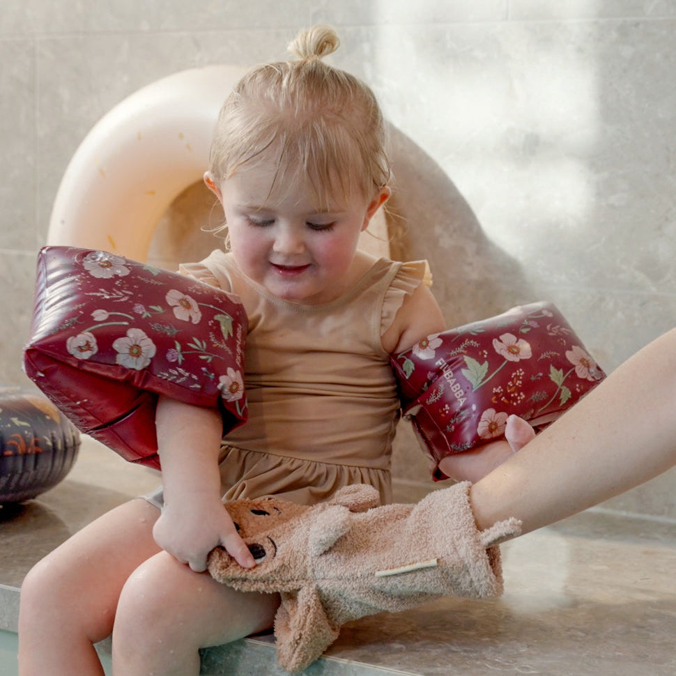 Bear baby bath mitt GOTS
