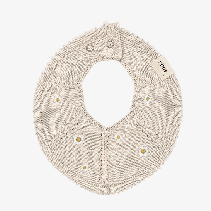 Knitted Baby Bib - Petite Daisy