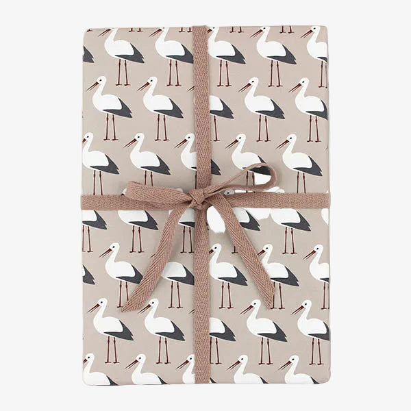 Wrapping Paper - Storks Old Rose, 2-sheets 50x70 cm