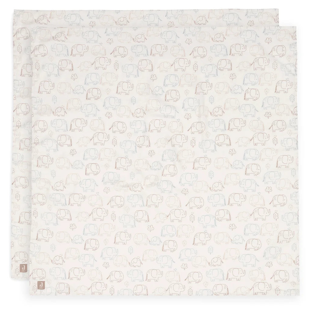 Muslin tetra plenički Elephant Tales 115 x 115 cm (2 kosa)