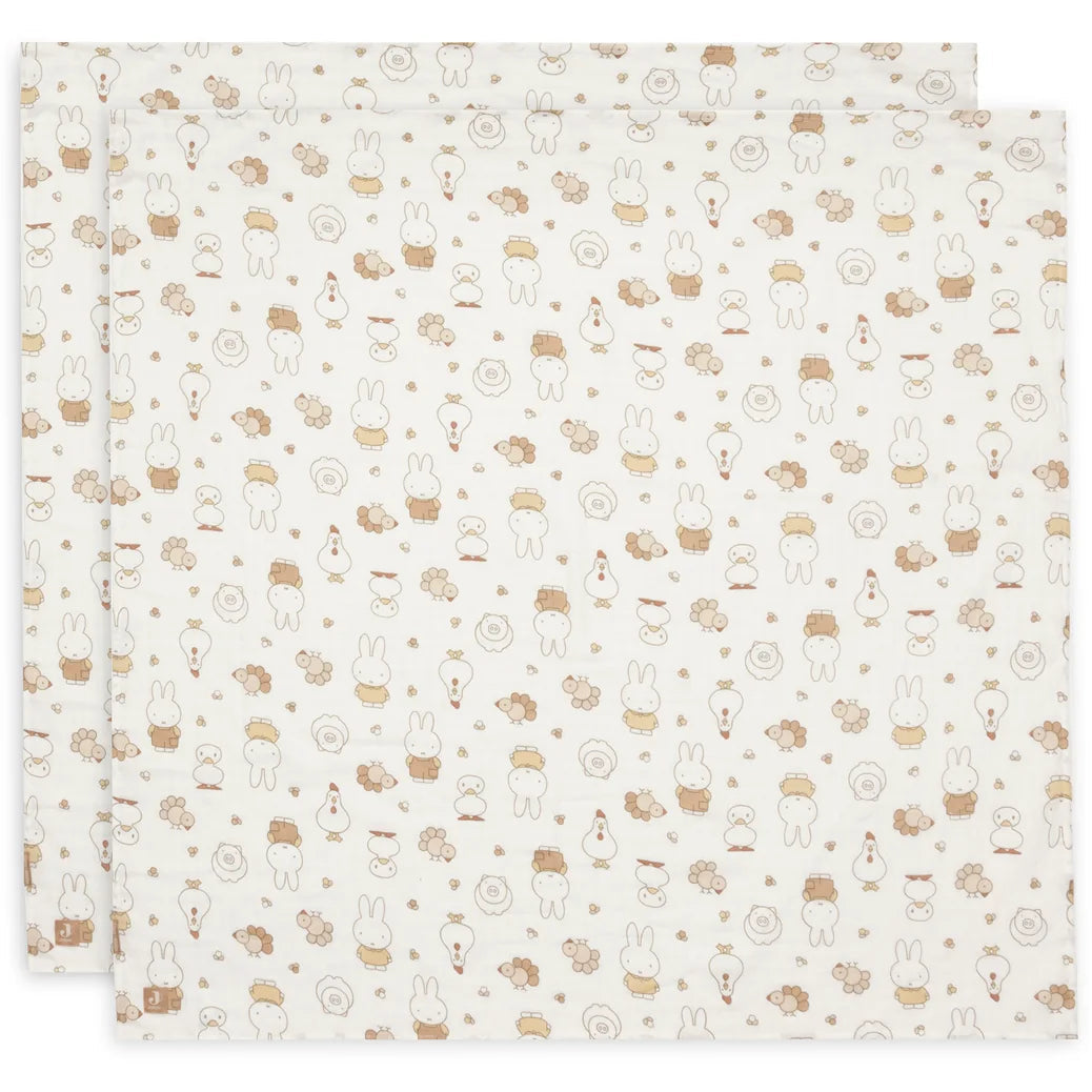 Muslin tetra plenički Miffy Family Farm 115 x 115 cm (2 kosa)