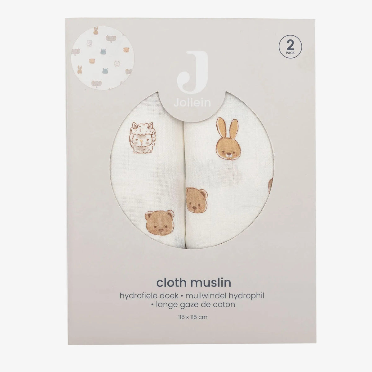 Muslin tetra pleničke Jollies 115 x 115 cm (2 kosa)