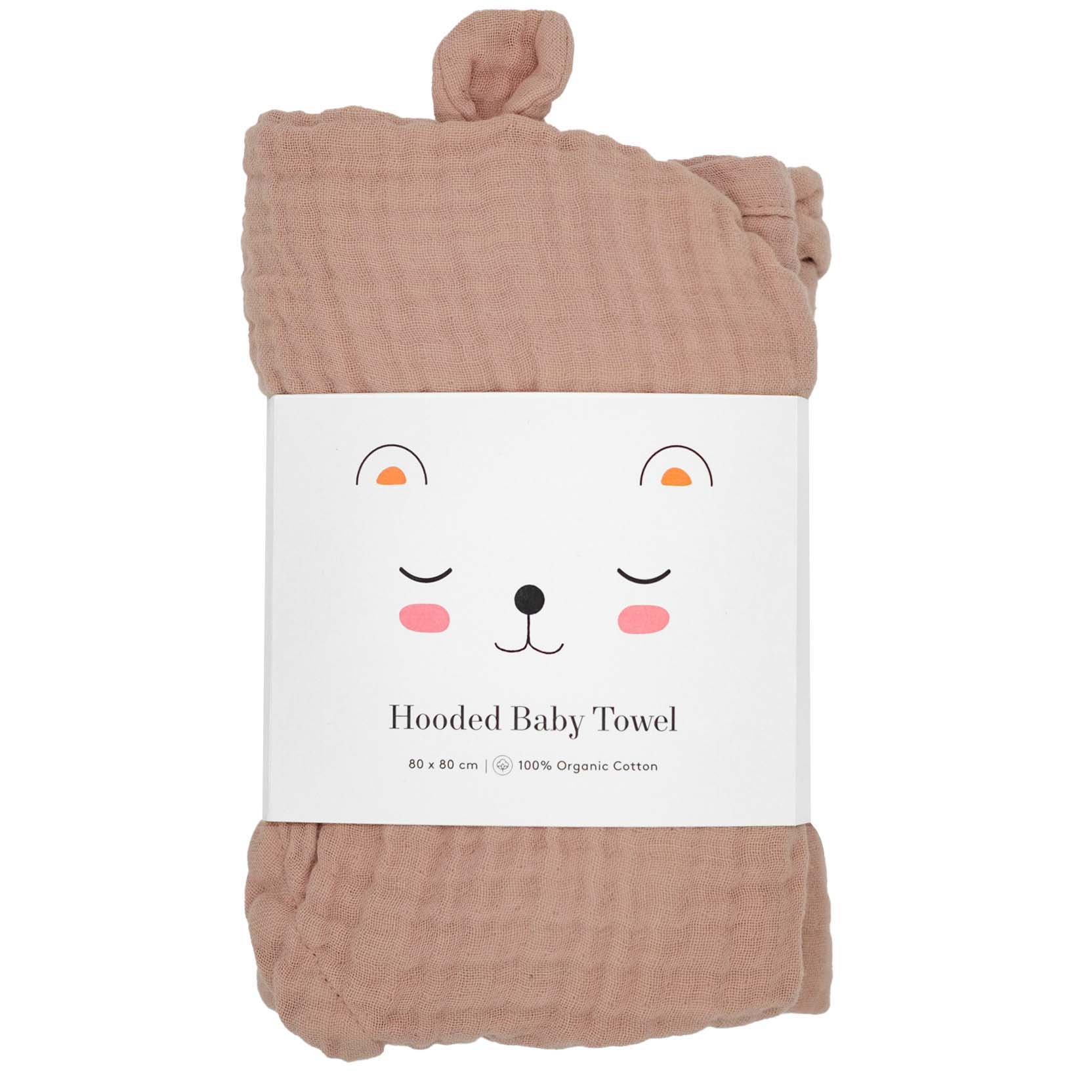 Otroška brisača s kapuco, almond