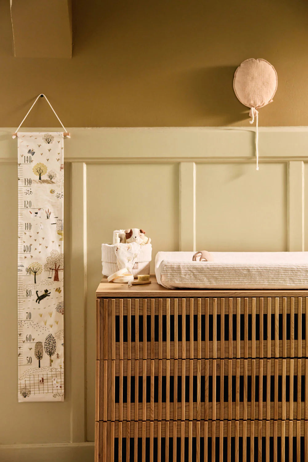 Changing Table Basket Cloudy Rib, Oatmeal