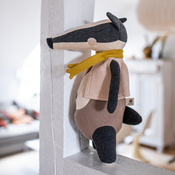 Knitted Toy, Badger Lou
