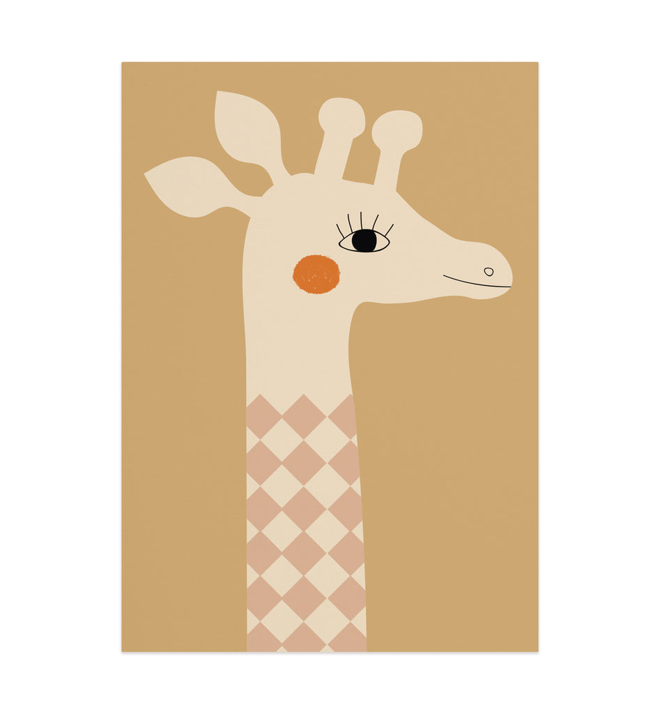 Shiny Giraffe poster, Animal Nursery Poster