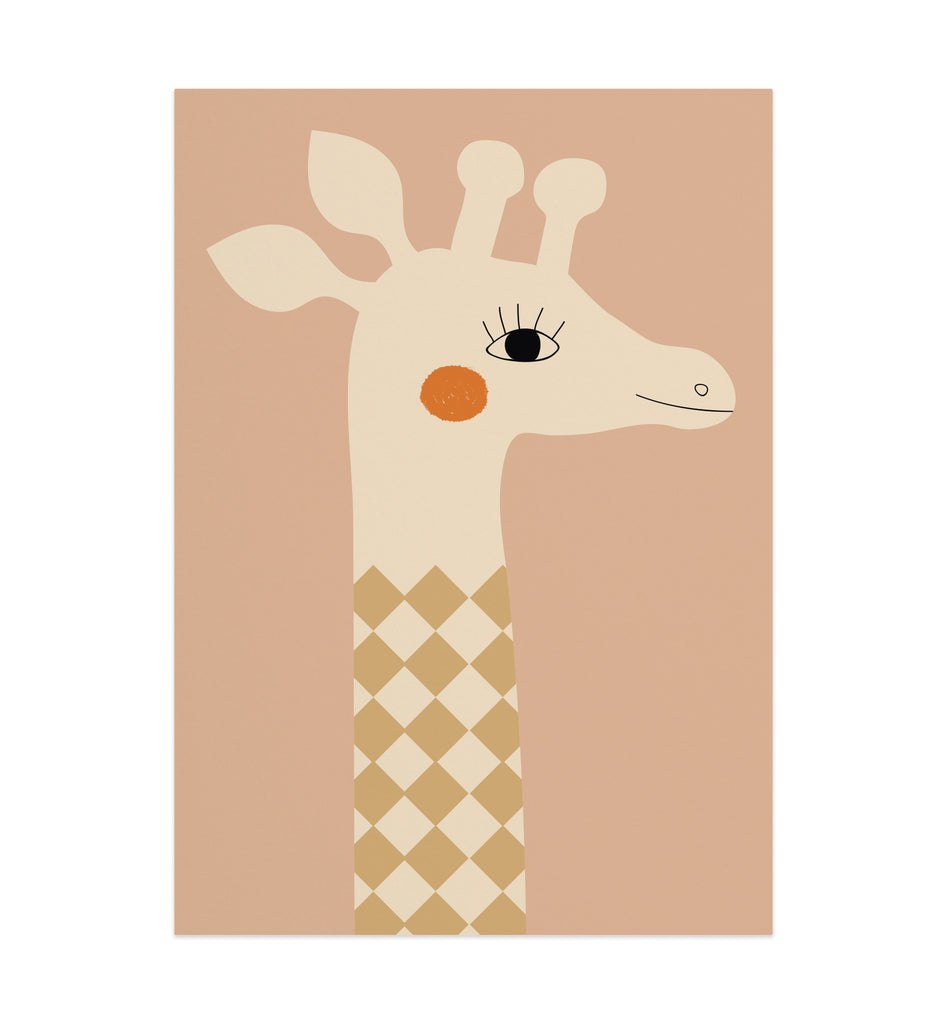 Shiny Giraffe poster, Animal Nursery Poster