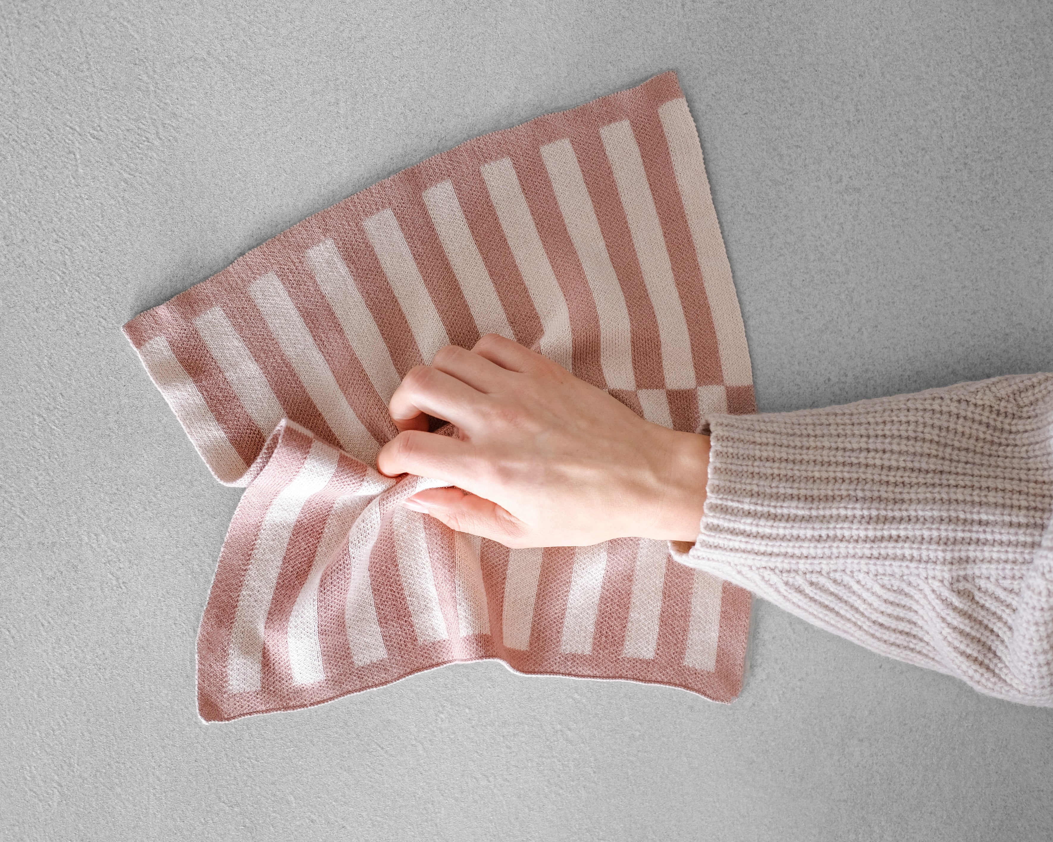 Cotton Knitted Dish Cloth, Blush Pink