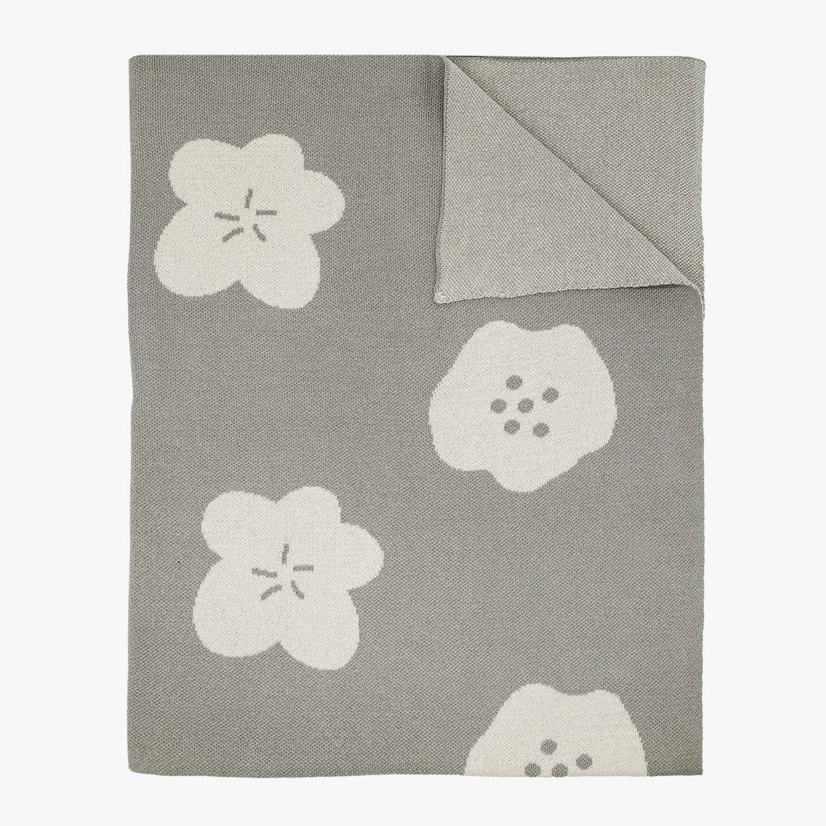 Mini Blanket Floral Garden, Olive Grey