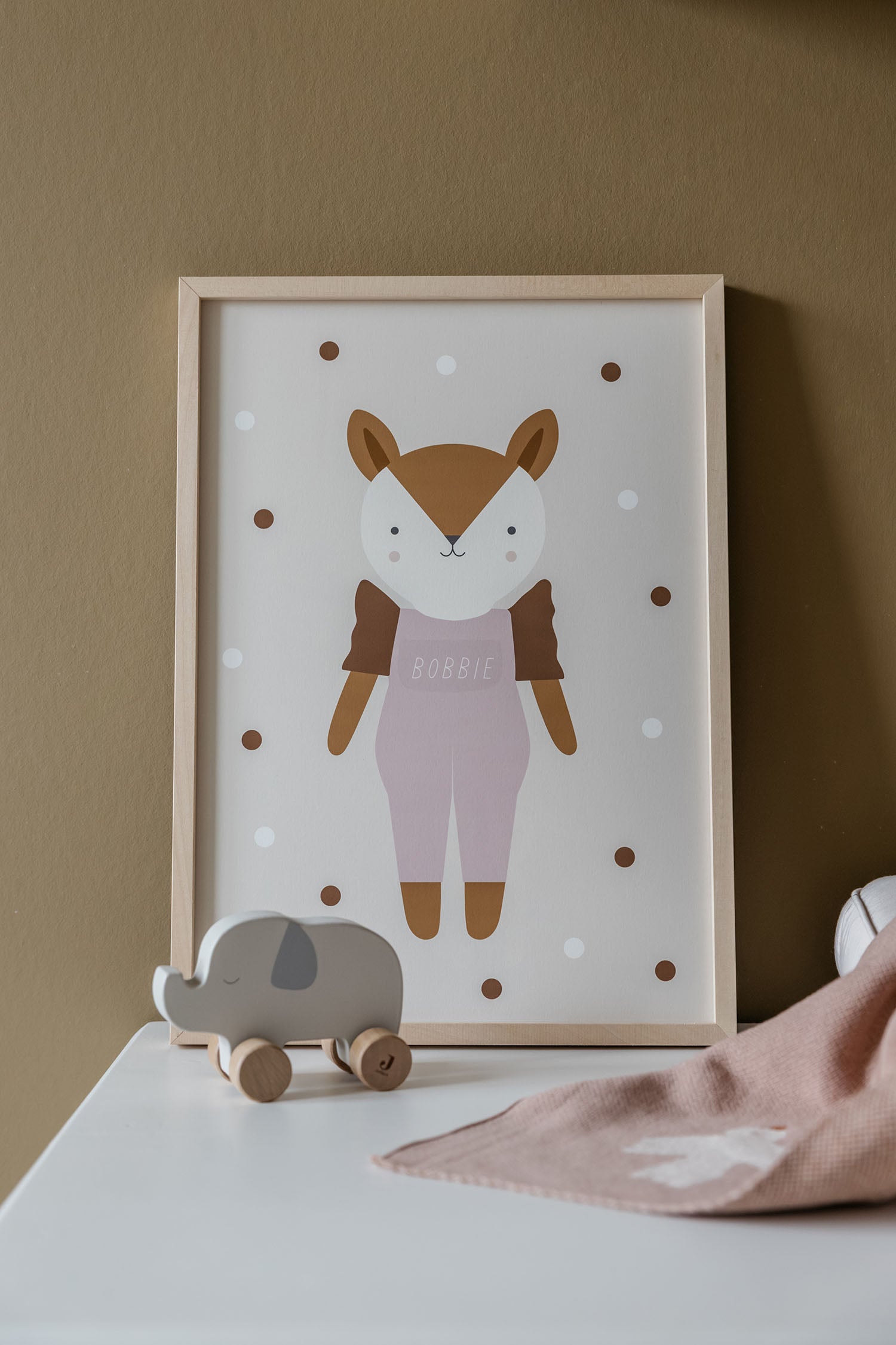 Custom Baby Deer Poster, Pink