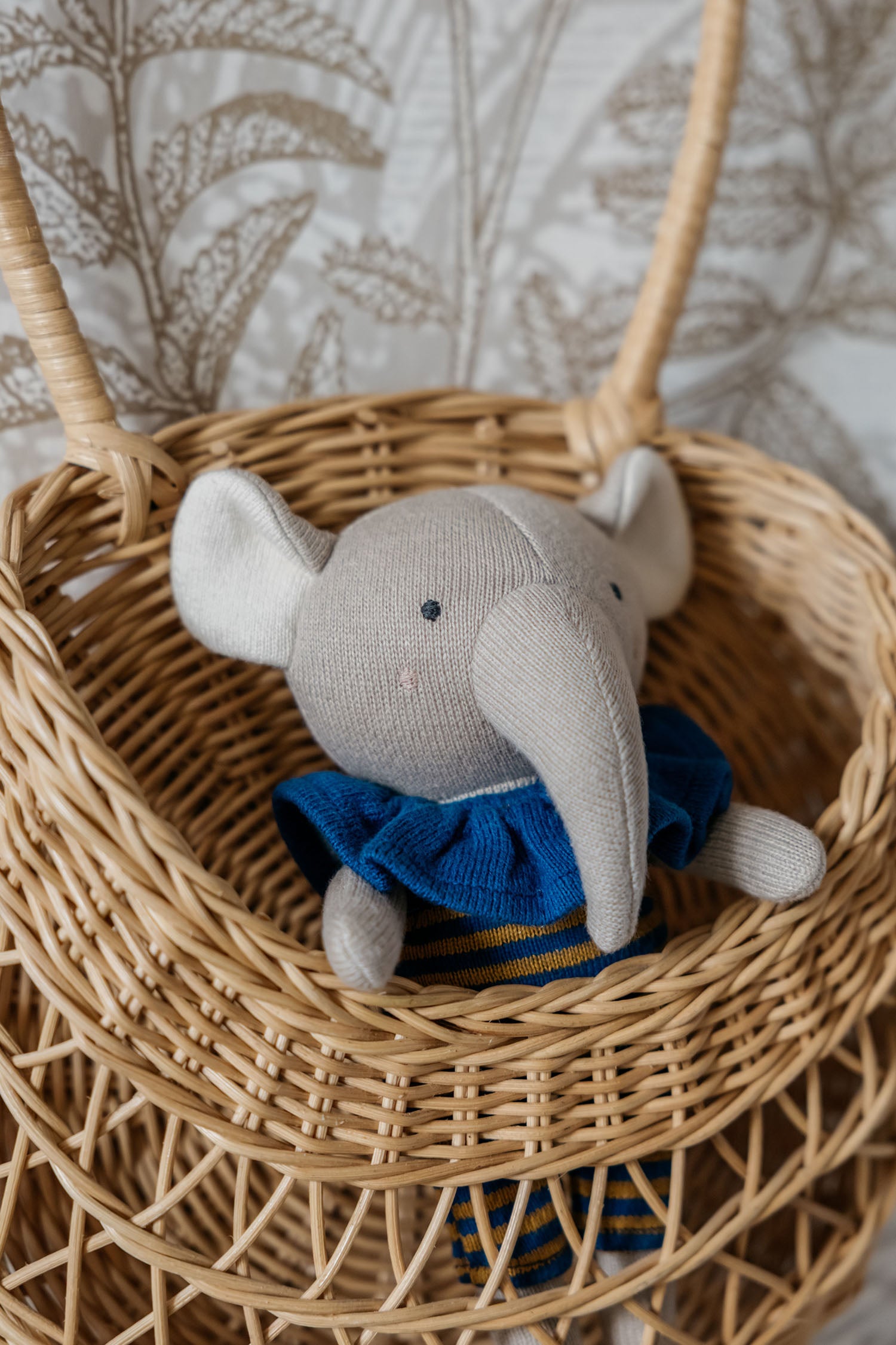 Elephant Pim Knitted Toy & Matching Custom Poster Set