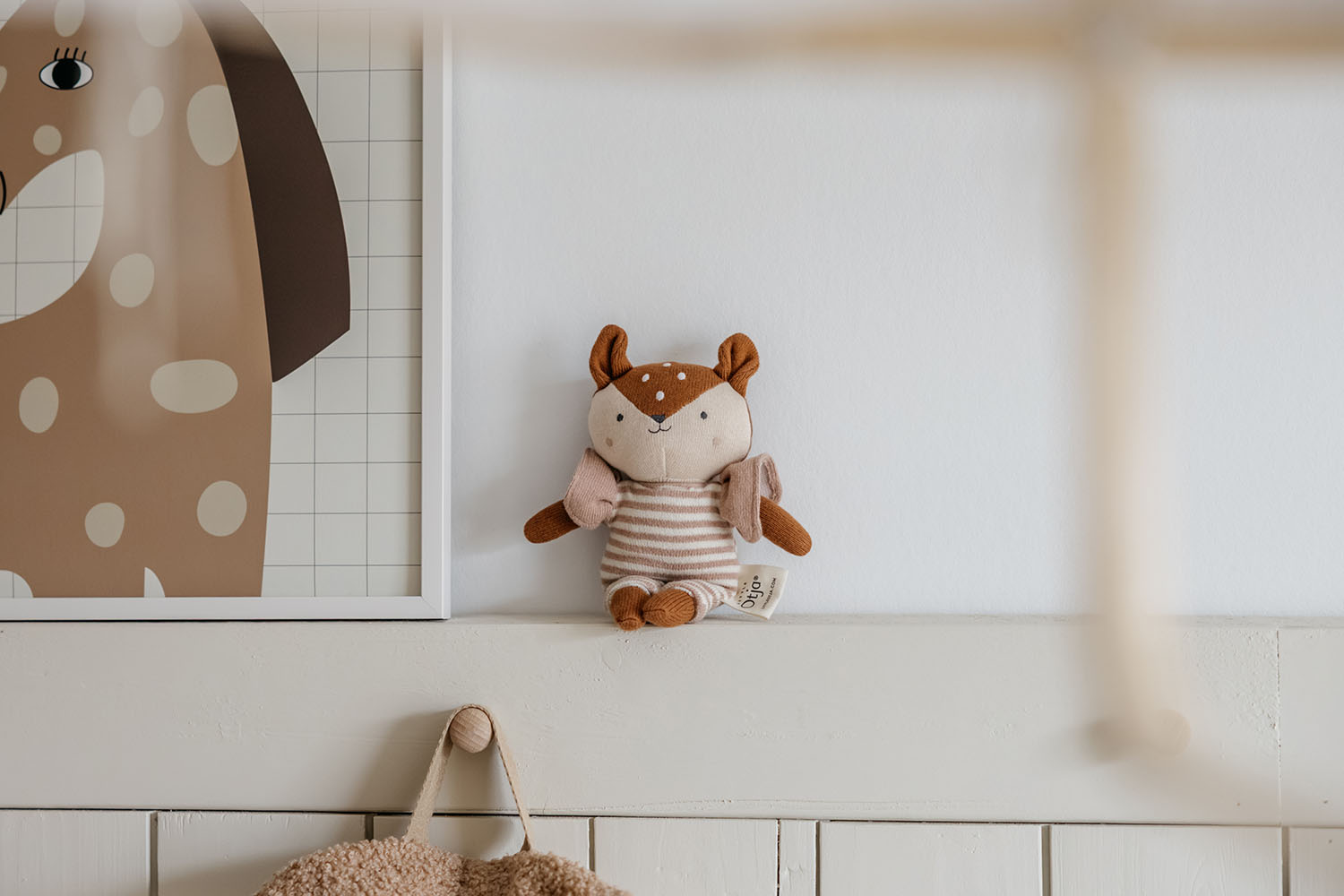 Deer Freja Knitted Toy & Matching Custom Poster Set