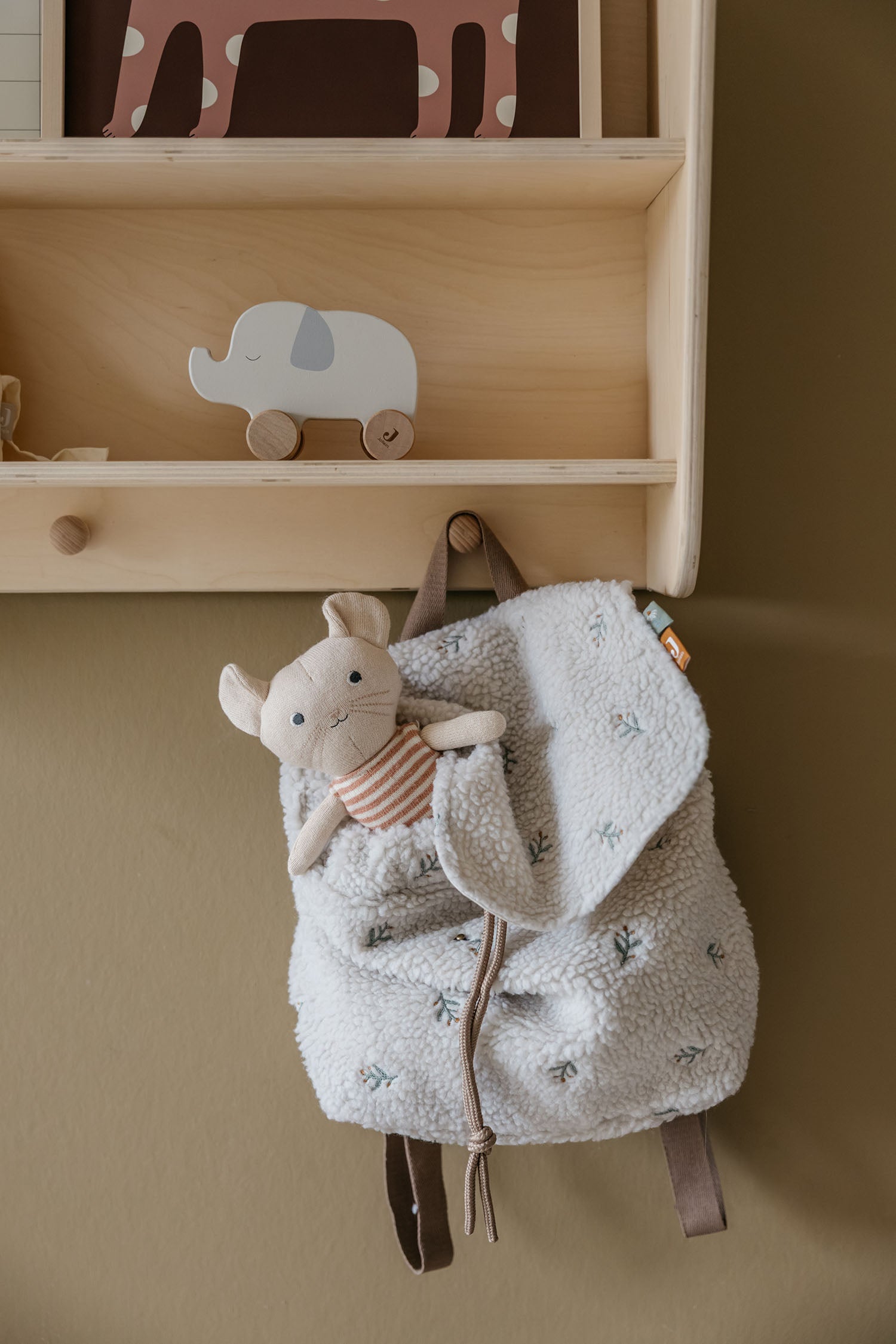 Mouse Bertina Knitted Toy & Matching Custom Poster Set