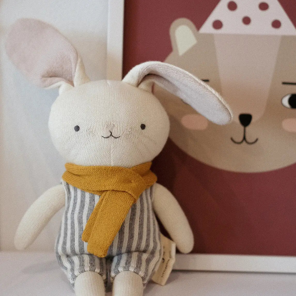 Rabbit Otja Knitted Toy & Matching Custom Poster Set