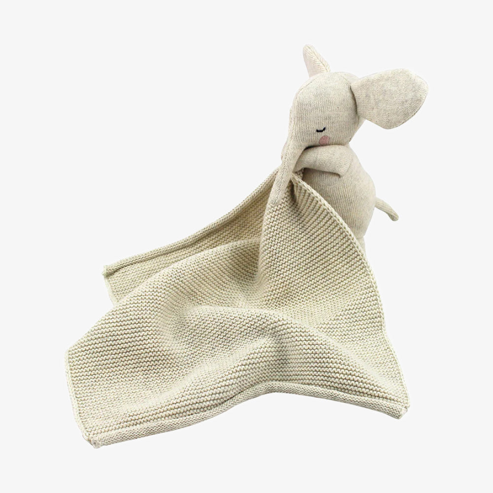 Cuddly Elephant with Blanket, Off white