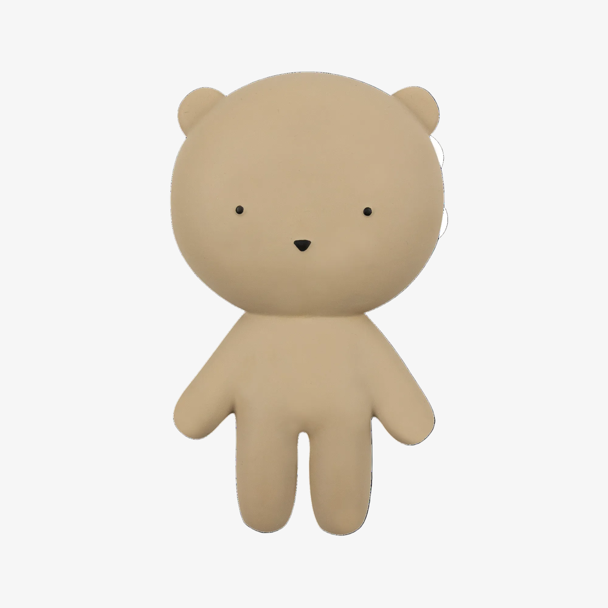 Beige teddy bear toy on a white background