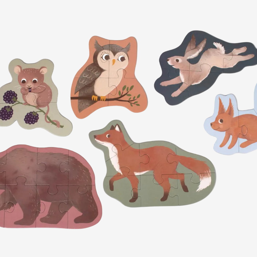 Set of 7 puzzles - Nordic animals