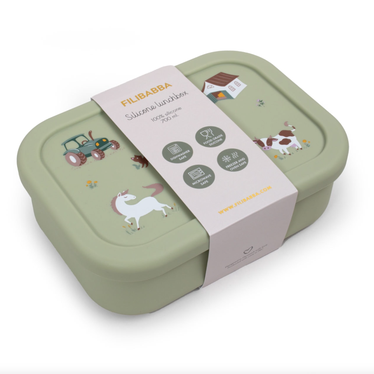 Silicone lunch box - Bog Green