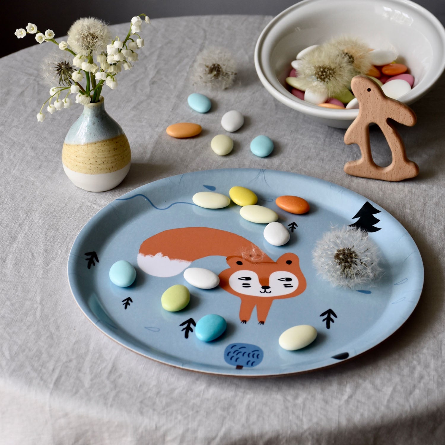 Wooden Fox Plate