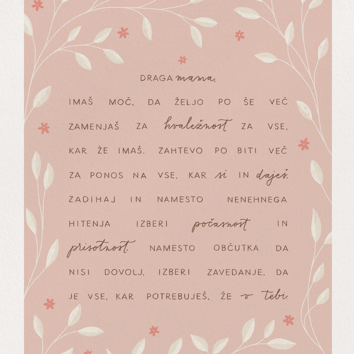 Print - Dear Mom, Pink
