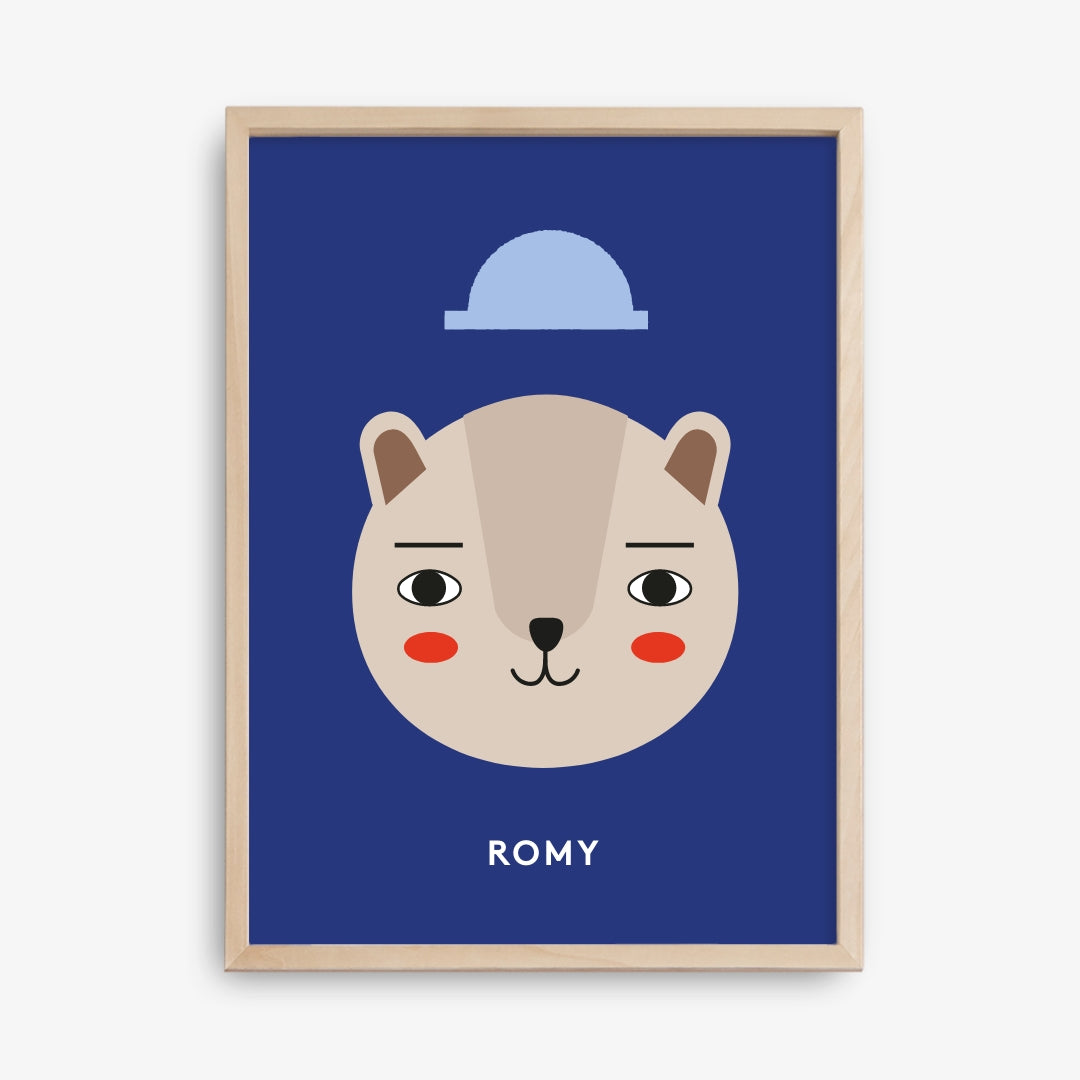 Custom Happy Hat Poster, Cream