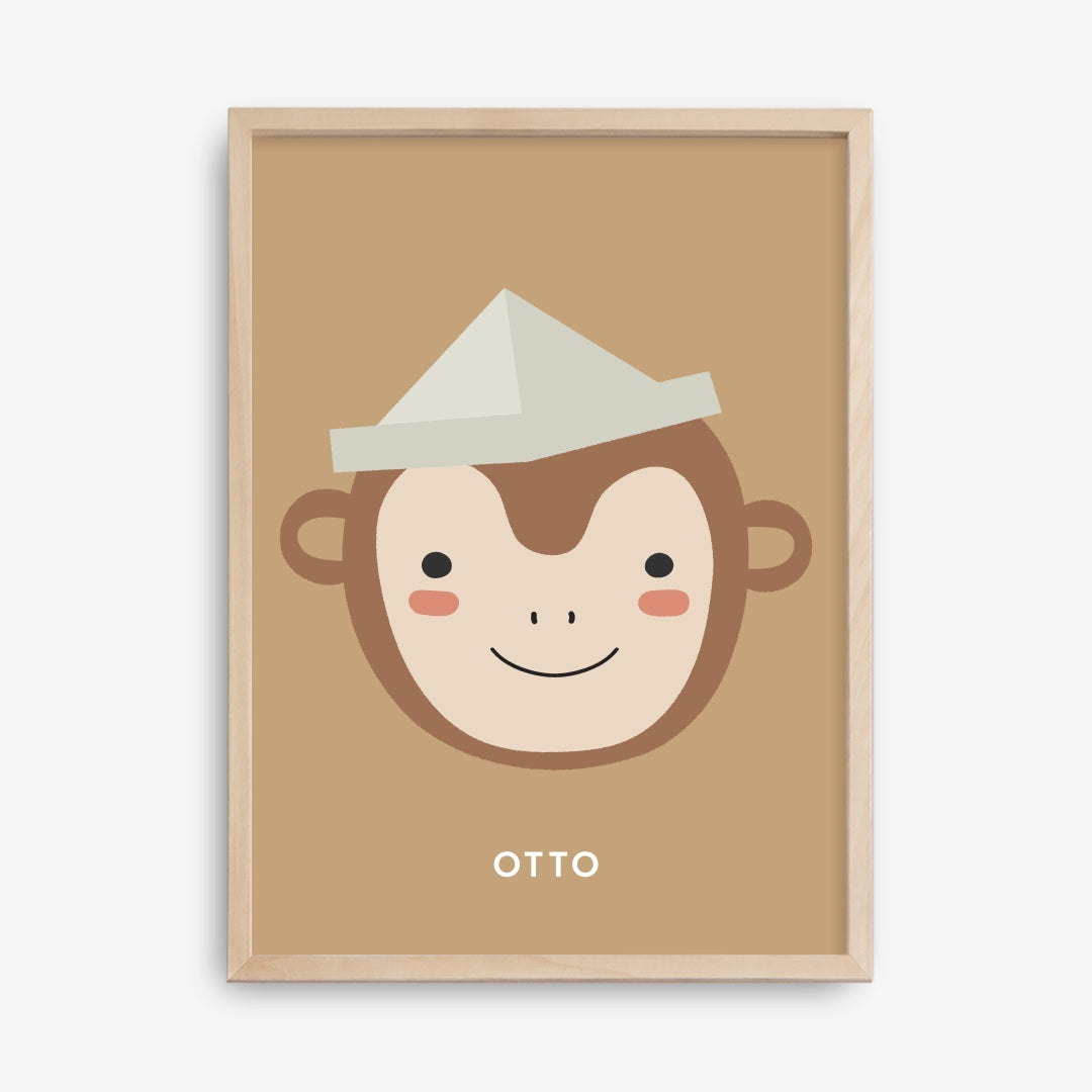 Custom Monkey poster, Tan