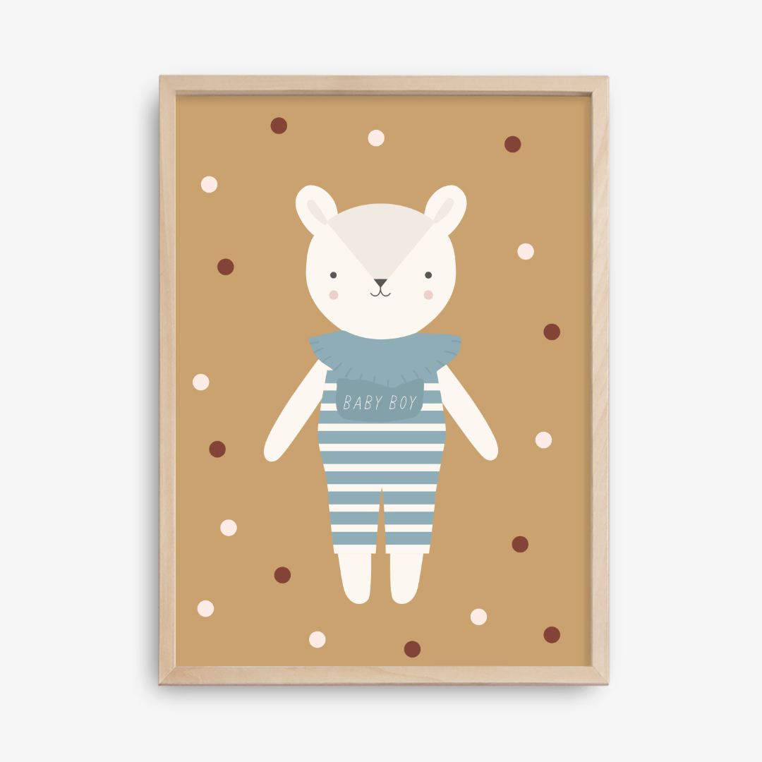 Custom Baby Bear Poster, Ochre